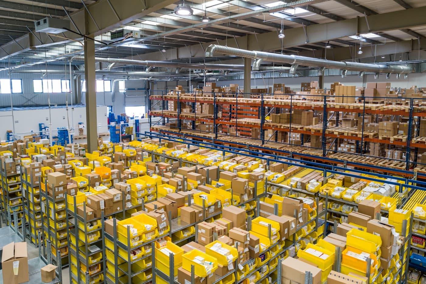 Organized parcels in a partner logistics facility